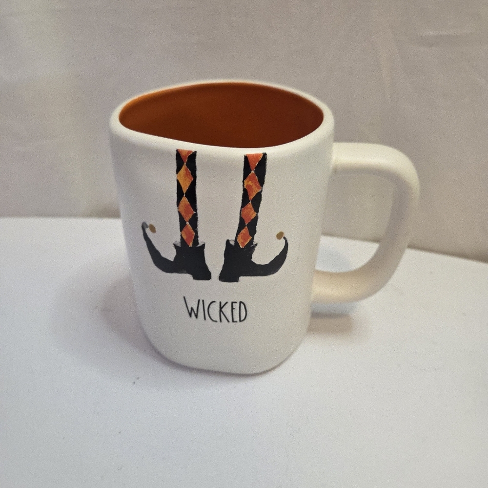 NEW Rae Dunn Halloween Wicked Witch Mug with Stripped Stockings